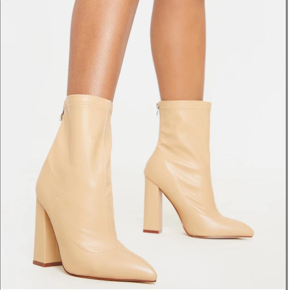 Nude Heel Booties